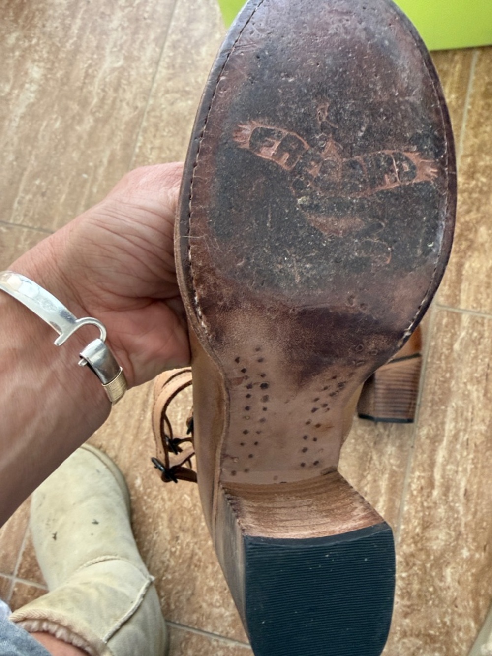freebird Brown Leather Ankle-Strap Heels - Picture 5 of 8
